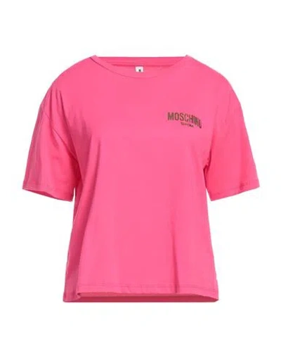 Moschino Woman T-shirt Fuchsia Size L Cotton In Pink