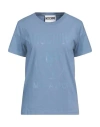 Moschino Woman T-shirt Light Blue Size 6 Cotton In Blue