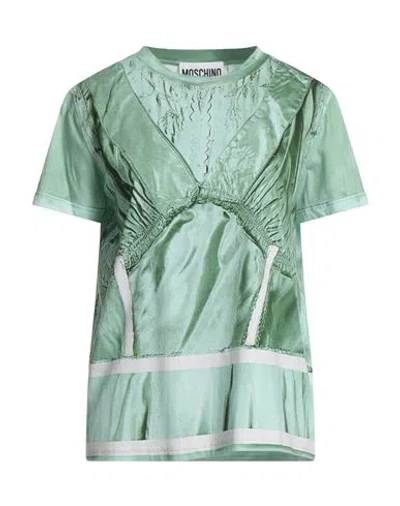 Moschino Woman T-shirt Light Green Size 8 Cotton