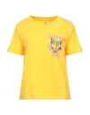 Moschino Woman T-shirt Marigold Size M Cotton In Yellow
