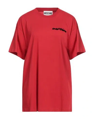 MOSCHINO MOSCHINO WOMAN T-SHIRT RED SIZE M COTTON