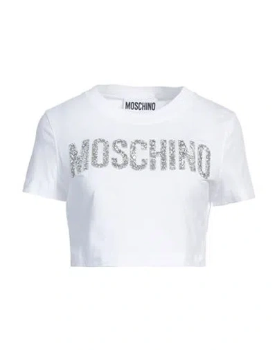 Moschino Woman T-shirt White Size 10 Organic Cotton