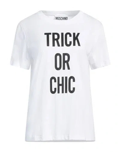 Moschino Trick Or Chic Printed Jersey T-shirt In White