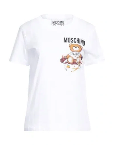 Moschino Woman T-shirt White Size 6 Cotton