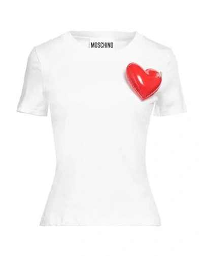 Moschino Woman T-shirt White Size 10 Cotton
