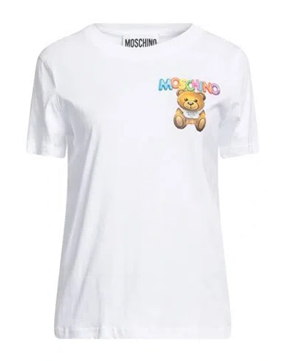 Moschino Woman T-shirt White Size 10 Organic Cotton