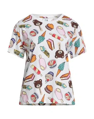 Moschino Woman T-shirt White Size L Cotton, Elastane