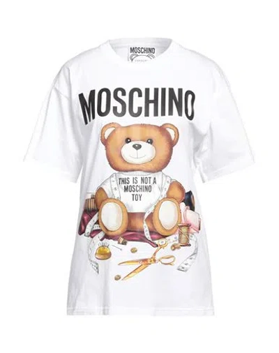 Moschino Woman T-shirt White Size Xs Organic Cotton