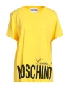 Moschino Woman T-shirt Yellow Size 14 Cotton