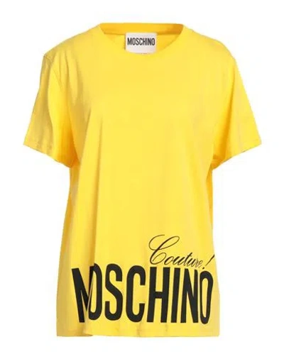 Moschino Woman T-shirt Yellow Size 14 Cotton