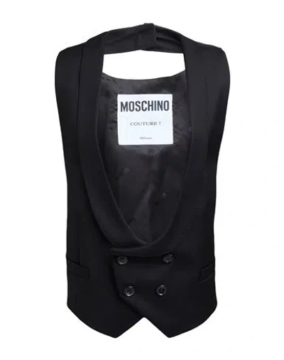 Moschino Woman Tailored Vest Black Size 10 Virgin Wool