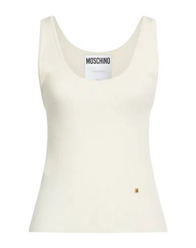 Moschino Woman Tank Top Ivory Size 6 Virgin Wool, Silk In Multi