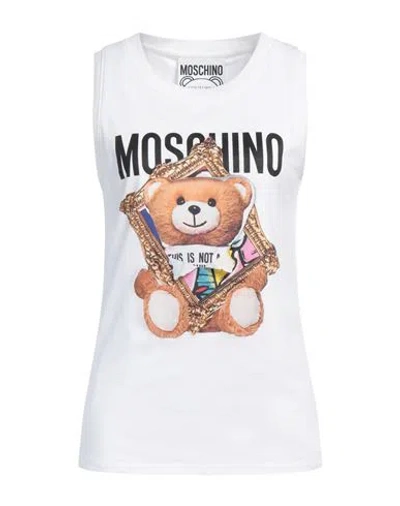 Moschino Woman Tank Top White Size 8 Cotton