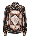 Moschino Couture Silk Blouse With Barocco Motif In Black