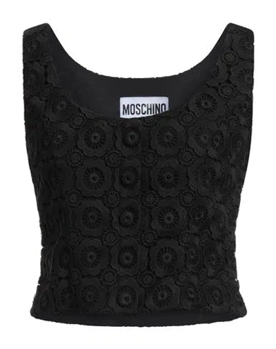 Moschino Woman Top Black Size 8 Polyester