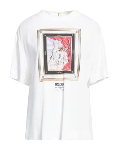 Moschino Woman Top White Size 6 Acetate, Viscose