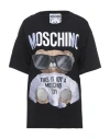 Moschino Teddy Bear Pattern Printed T-shirt In Black