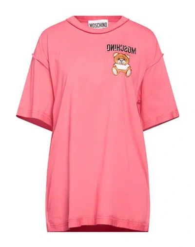 Moschino Woman T-shirt Coral Size Xxs Cotton In Pink