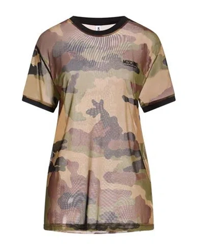 Moschino Woman T-shirt Military Green Size M Polyamide, Elastane
