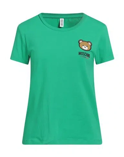 Moschino Woman Undershirt Green Size L Cotton, Elastane