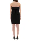 Moschino Strapless Dress With Bow Detail And Side Pockets In Black