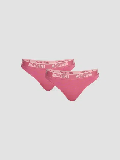 Moschino Women's 2-pack Logo-waistband Thong In Multi