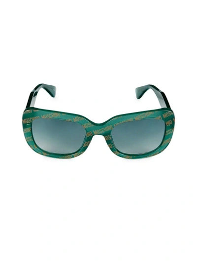 Moschino Women's 53mm Rectangle Sunglasses In Green