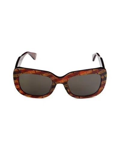 Moschino Women's Mos132/s 53mm Rectangle Sunglasses In Havana