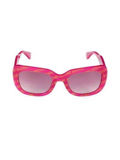 Moschino Women's 53mm Rectangle Sunglasses In Pink