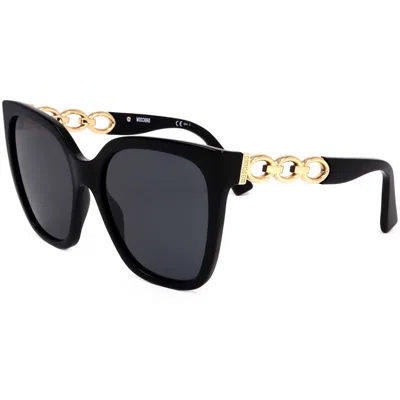 Moschino Women's 55 Mm Grey Sunglasses In Black