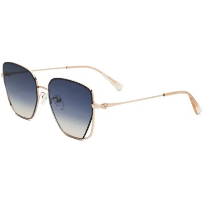 Moschino Women's 59 Mm Blue Sunglasses In Gold