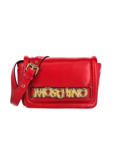Moschino Women's Balloon Leather Crossbody Bag In Red