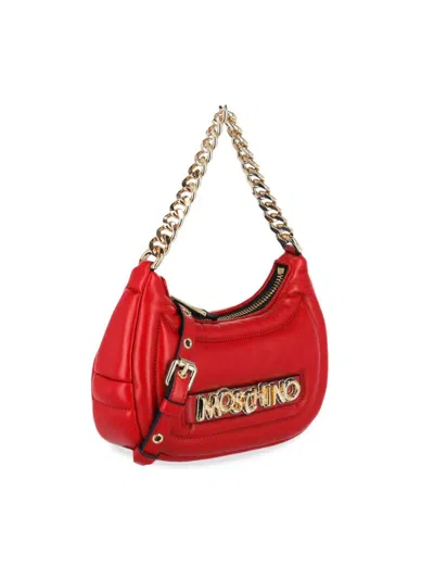 Moschino Women's Balloon Leather Shoulder Bag In Red