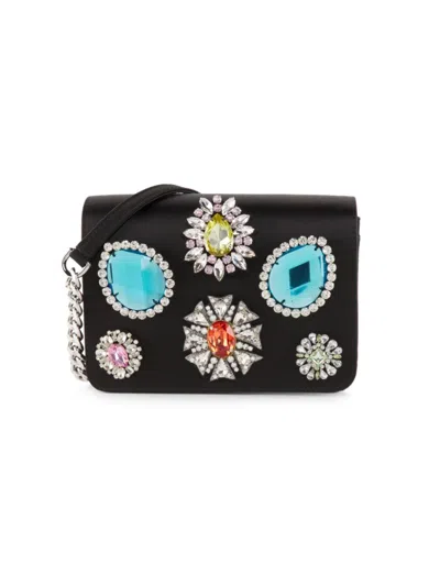 Moschino Women's Bejeweled Crossbody Bag In Black