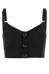 Moschino Teddy Bear-button Bustier Top In Black