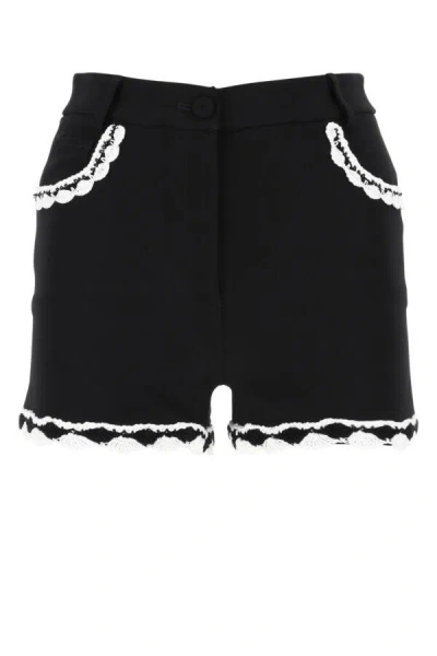 MOSCHINO MOSCHINO WOMEN BLACK STRETCH CREPE SHORTS