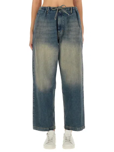 Moschino Cotton Denim Trousers In Blue