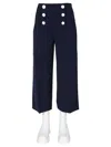 Moschino Blue Straight Flat Front Pants In Blue