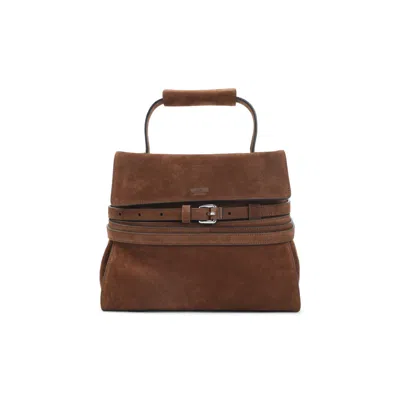 Moschino Brown Tie Me Small Satchel