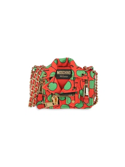 Moschino Women's Cherry Print Shoulder Bag In Multi