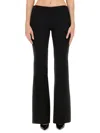 Moschino Flared High Waist Trousers With Front Crease In Black
