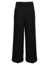 Moschino Wide-leg Textured Fabric Elastic Waistband Pants In Black