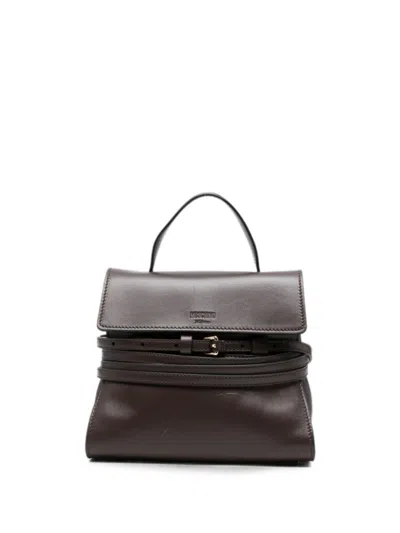 Moschino Women Dark Brown Tie Me Mini Satchel
