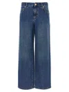 Moschino Wide-leg Denim Jeans With Teddy Button Closure In Blue