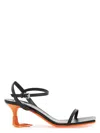 Moschino Square-headed High-heeled Sandals In Black