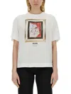 Moschino Enver Satin Blouse Still Life With Heart In White
