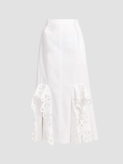 Moschino Broderie-anglaise Maxi Skirt In White