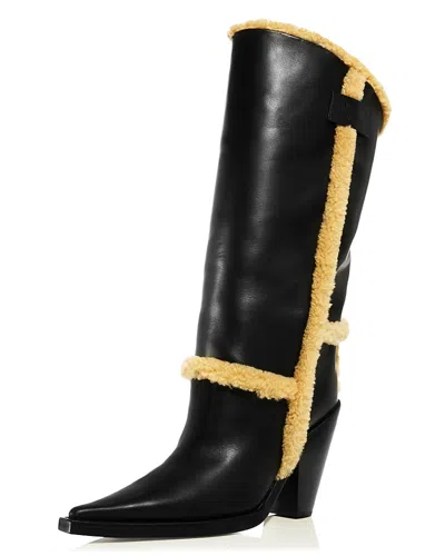 Moschino Women's Faux Leather & Faux Shearling Boots In Black