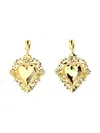 Moschino Intricate Baroque Heart Earrings In Gold