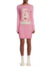 MOSCHINO WOMEN'S GRAPHIC VIRGIN WOOL MINI DRESS